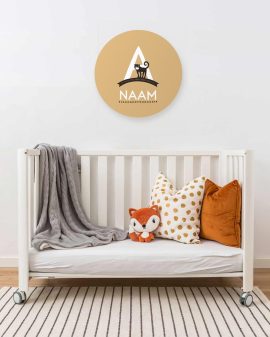Privé: Kinderkamer Muurcirkel – Eigen Naam met Dier - Printcandy
