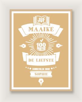 Poster Cadeau Juf