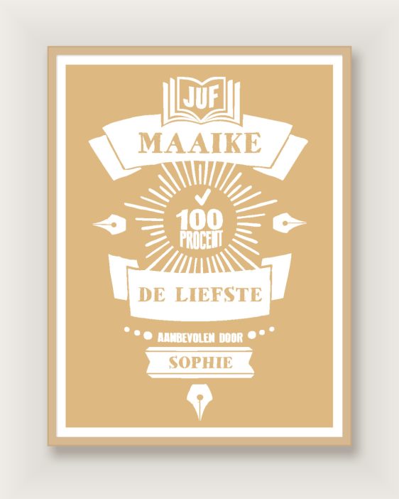 Poster Cadeau Juf