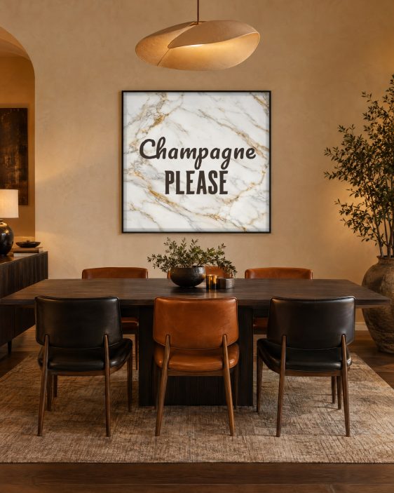 Statement Art – Champagne Please – Sfeerfoto interieur Statement Art – Champagne Please – Sfeerfoto interieur - Printcandy