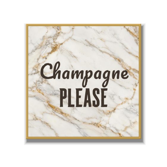 Statement Art – Champagne Please – Velours in alu lijst goud Statement Art – Champagne Please – Velours in alu lijst goud - Printcandy