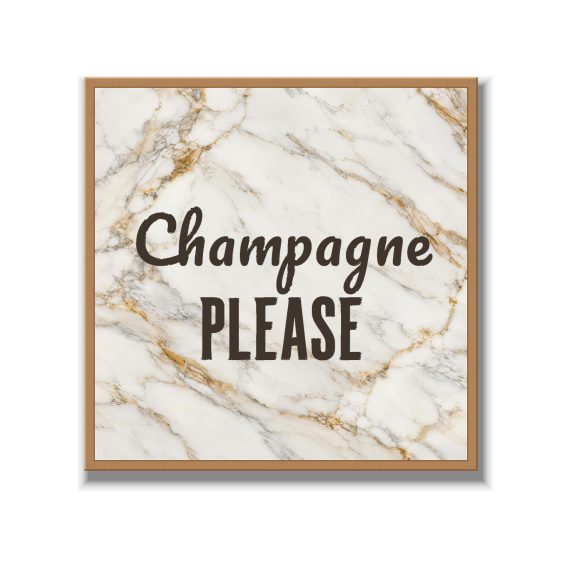 Statement Art – Champagne Please – Velours in houten lijst Statement Art – Champagne Please – Velours in houten lijst - Printcandy