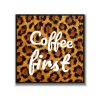 Statement Art – Coffee First – Velours in alu lijst zwart Statement Art – Coffee First – Velours in alu lijst zwart - Printcandy