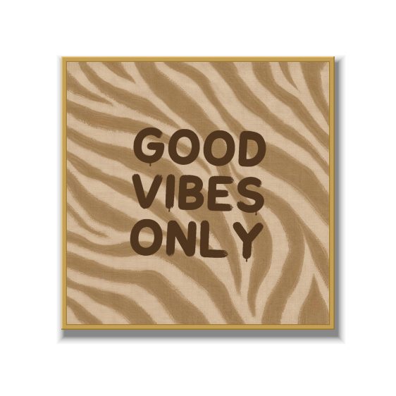Statement Art – Good Vibes Only – Velours in alu lijst goud Statement Art – Good Vibes Only – Velours in alu lijst goud - Printcandy