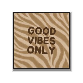 Statement Art – Good Vibes Only – Velours in alu lijst zwart - Printcandy
