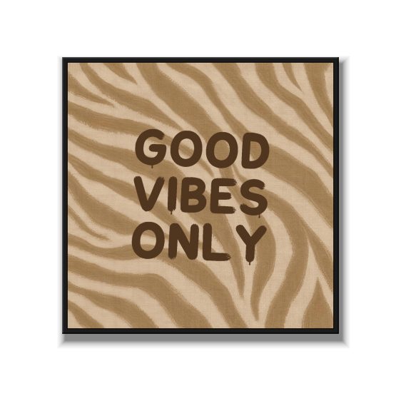 Statement Art – Good Vibes Only – Velours in alu lijst zwart Statement Art – Good Vibes Only – Velours in alu lijst zwart - Printcandy