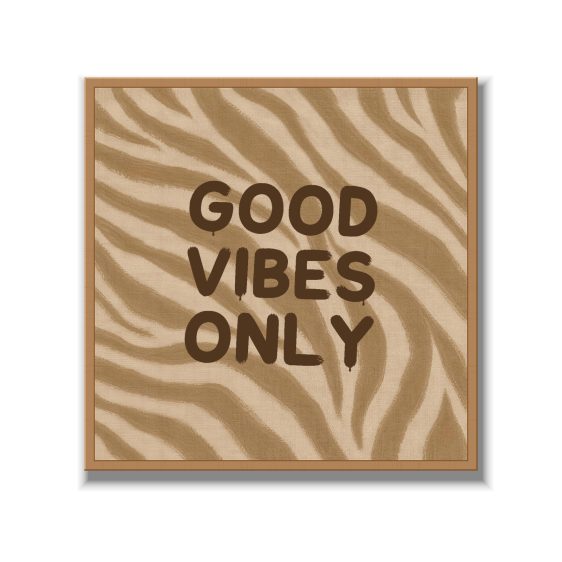 Statement Art – Good Vibes Only – Velours in houten lijst Statement Art – Good Vibes Only – Velours in houten lijst - Printcandy