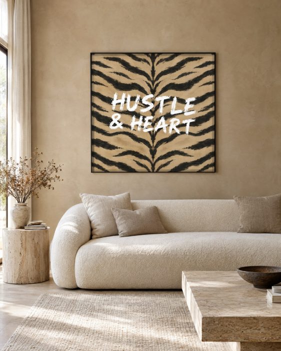 Statement Art – Hustle & Heart – Sfeerfoto interieur Statement Art – Hustle & Heart – Sfeerfoto interieur - Printcandy