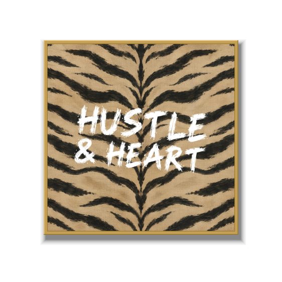 Statement Art – Hustle & Heart – Velours in alu lijst goud Statement Art – Hustle & Heart – Velours in alu lijst goud - Printcandy