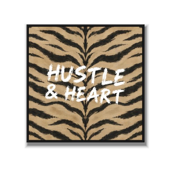 Statement Art – Hustle & Heart – Velours in alu lijst zwart Statement Art – Hustle & Heart – Velours in alu lijst zwart - Printcandy