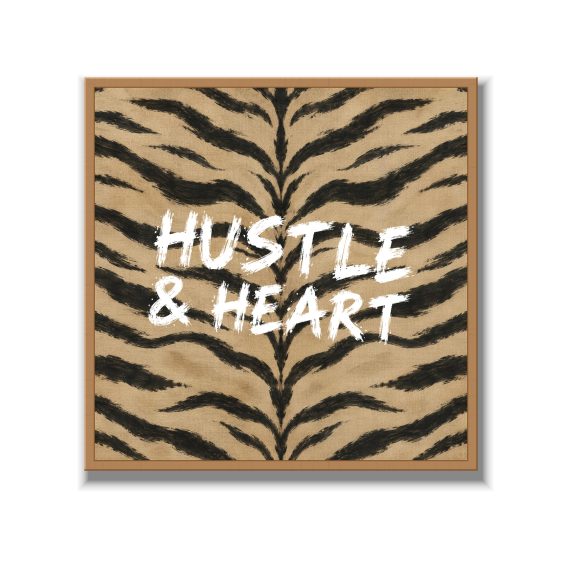 Statement Art – Hustle & Heart – Velours in houten lijst Statement Art – Hustle & Heart – Velours in houten lijst - Printcandy