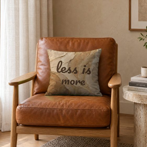 Statement Art Kussen – Less Is More – Sfeerfoto interieur Statement Art Kussen – Less Is More – Sfeerfoto interieur - Printcandy