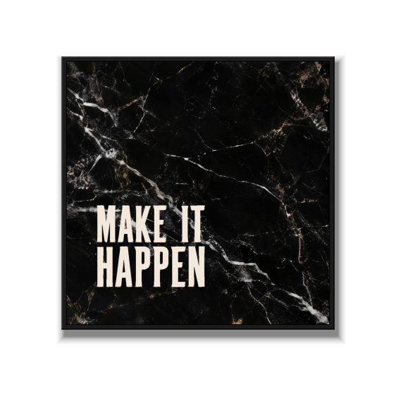 Statement Art – Make It Happen – Velours in alu lijst zwart Statement Art – Make It Happen – Velours in alu lijst zwart - Printcandy
