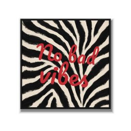 Statement Art – No Bad Vibes – Velours in alu lijst zwart Statement Art – No Bad Vibes – Velours in alu lijst zwart - Printcandy