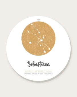 Sterrenbeeld muurcirkel met naam - Printcandy