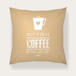 Tekstkussen – Koffie Print