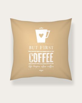 Privé: Tekstkussen – Koffie Print - Printcandy