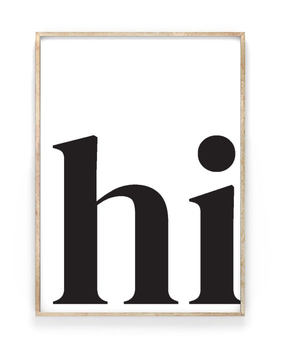 Tekstposter – Groot Woord in houten lijst – Printcandy