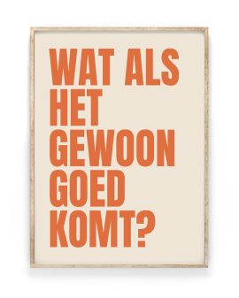 Tekstposter – Grote Letters in houten lijst – Printcandy
