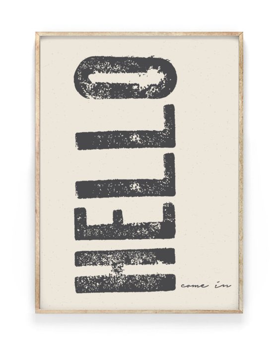 Tekstposter – Eén Klein Woord in houten lijst – Printcandy