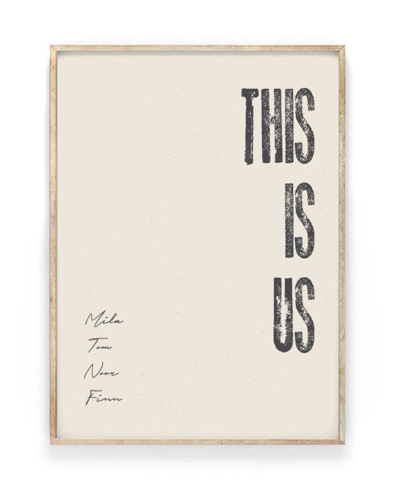 Tekstposter – Ons Gezin Tekstposter – Eén Klein Woord in houten lijst – Printcandy