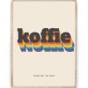 Tekstposter – Retro Regenboog in houten lijst – Printcandy