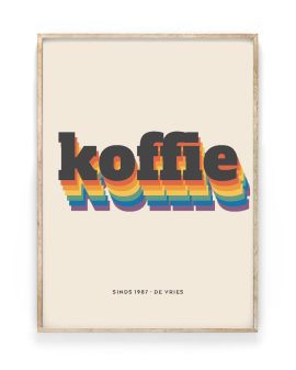Tekstposter – Retro Regenboog in houten lijst – Printcandy