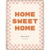Tekstposter – Speels Dambord in houten lijst – Printcandy