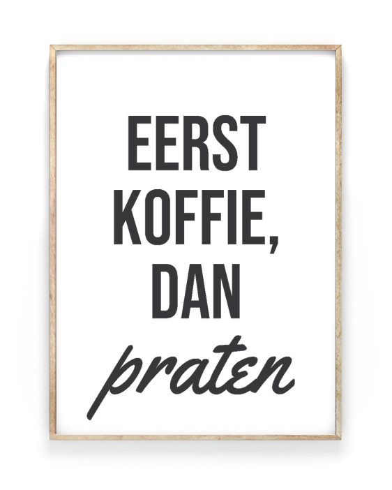 Tekstposter – Strak & Sierlijk in houten lijst – Printcandy