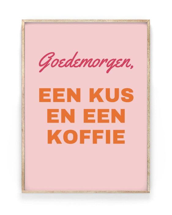 Tekstposter – Twee Kleuren in houten lijst – Printcandy
