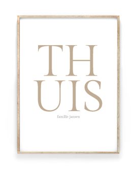 Tekstposter – Woord in Twee Regels in houten lijst – Printcandy