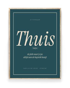 Tekstposter – Woord met Uitspraak in houten lijst – Printcandy