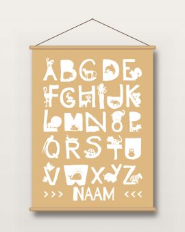 Textielposter – Alfabet met Dieren - Printcandy