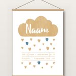 Textielposter – Baby - Wolk
