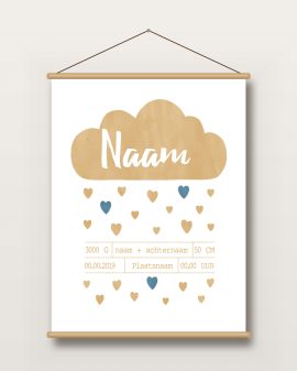 Textielposter – Baby - Wolk - Printcandy