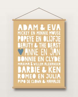Textielposter – Beroemde Koppels - Printcandy