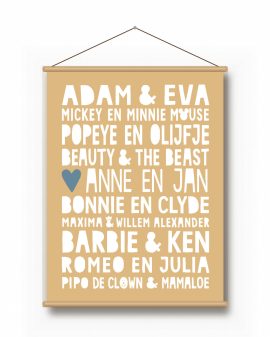 Textielposter – Beroemde Koppels Textielposter – Beroemde Koppels - Printcandy