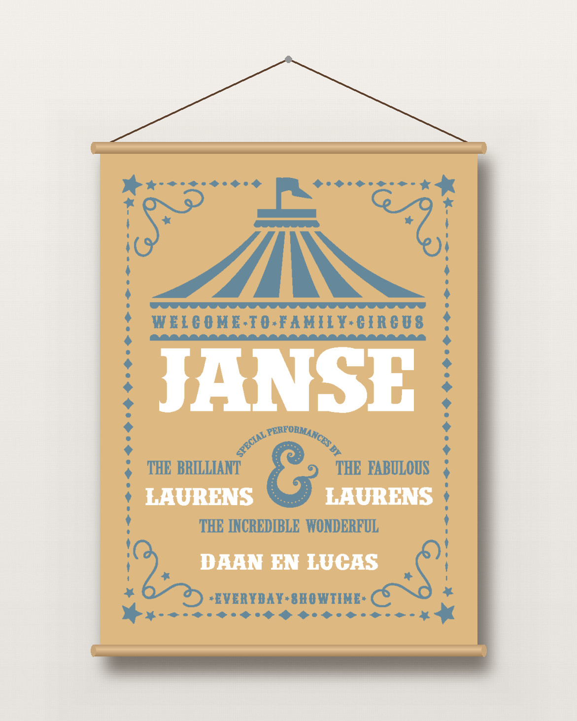 Textielposter – Circus met Namen - Printcandy