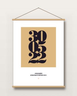 Textielposter – Datum en Namen - Printcandy