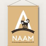 Textielposter – Eigen Naam met Dier
