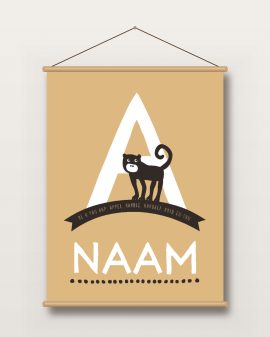 Textielposter – Eigen Naam met Dier - Printcandy