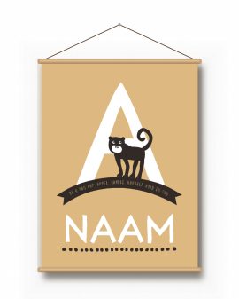 Textielposter – Eigen Naam met Dier Textielposter – Eigen Naam met Dier - Printcandy