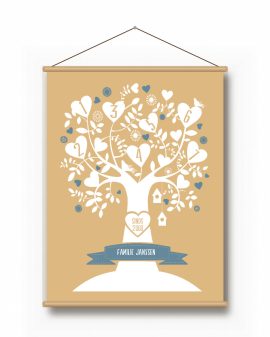 Textielposter – Familieboom - Printcandy