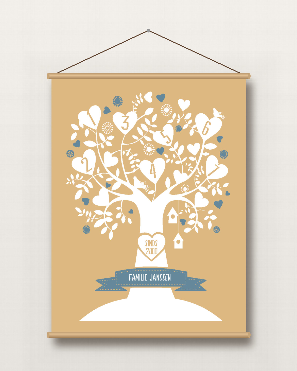 Textielposter – Familieboom - Printcandy
