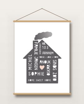 Textielposter – Family Home Sweet Home - Printcandy