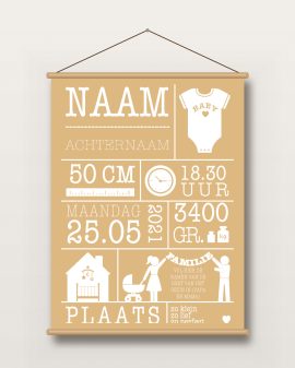 Textielposter – Geboorte - Printcandy