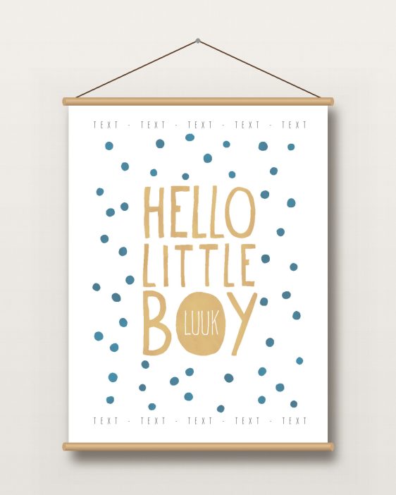 Textielposter – Hello Little Boy - Printcandy