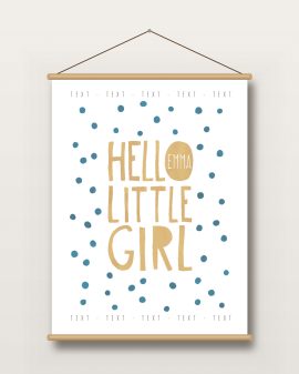 Textielposter – Hello Little Girl - Printcandy