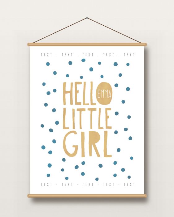 Textielposter – Hello Little Girl - Printcandy