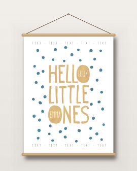 Textielposter – Hello Little Ones - Tweeling - Printcandy
